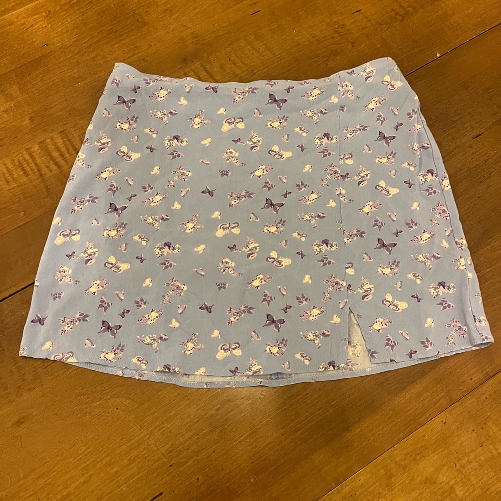 Primark Light Blue Floral Mini Skirt